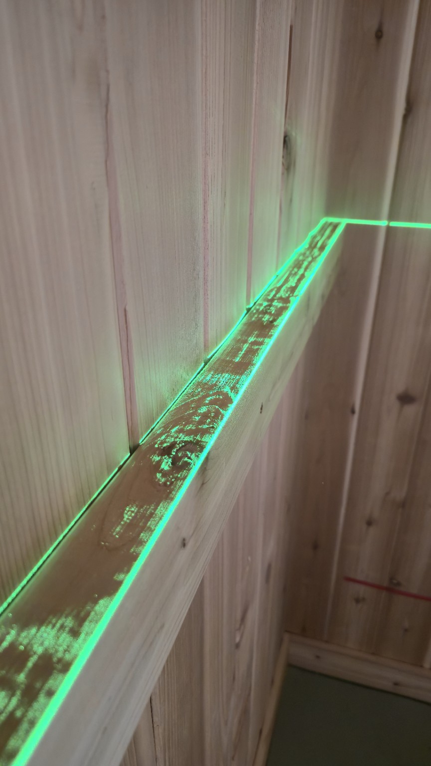 Precision layout detail with laser line